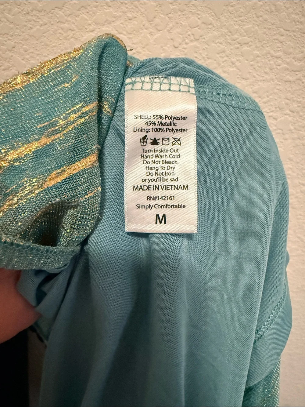 LuLaRoe Teal and Gold Metallic Wrap